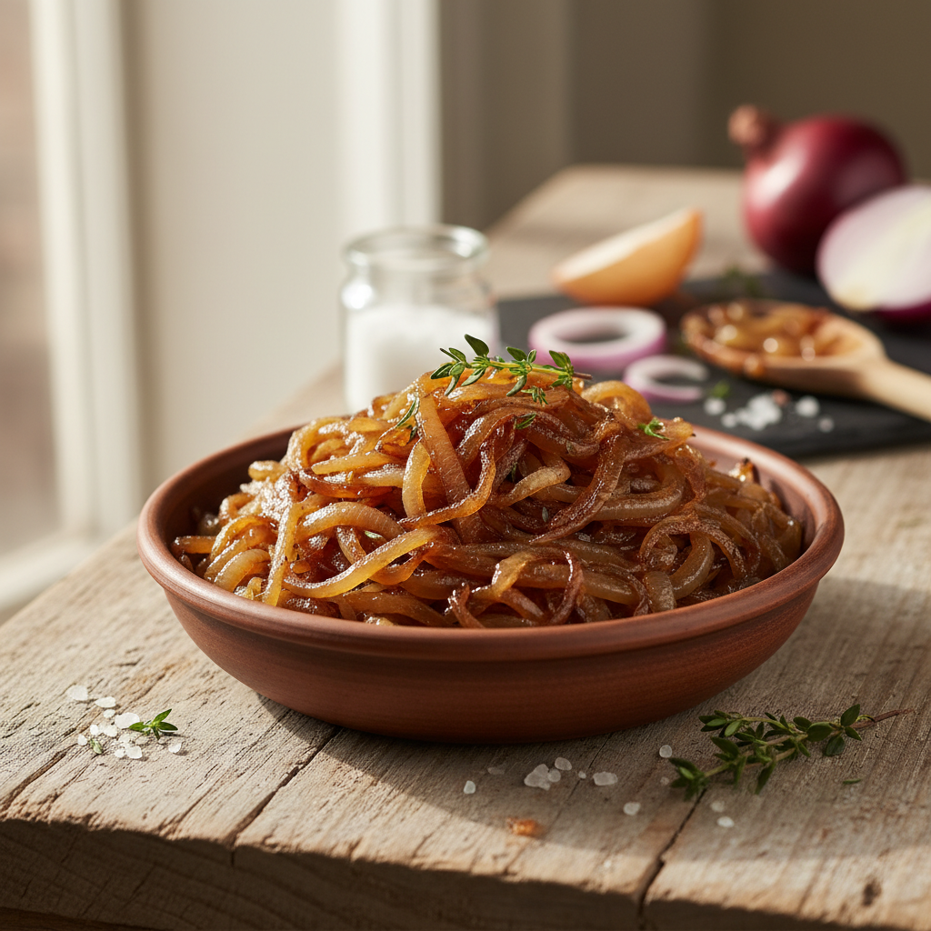 Karamelliseeritud sibul: Restoranitase sinu koduköögis