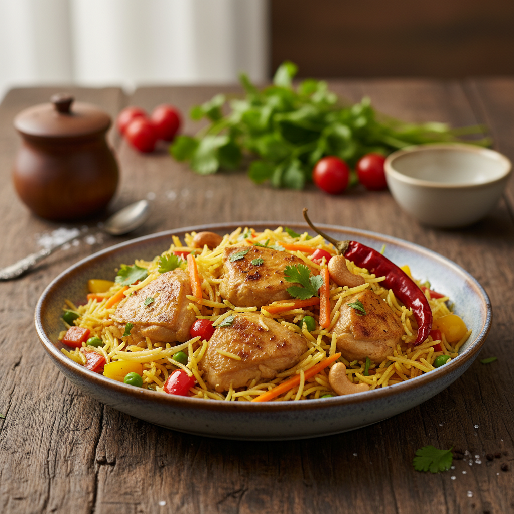 Kiire õhtusöök kogu perele: mahlane riis kanaga