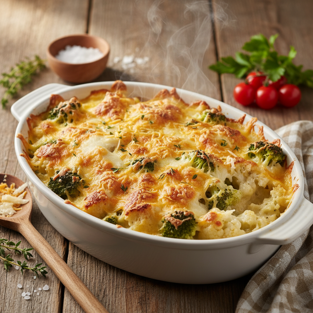 Koorene lillkapsa-brokolivorm: tervislik õhtusöök juustuga