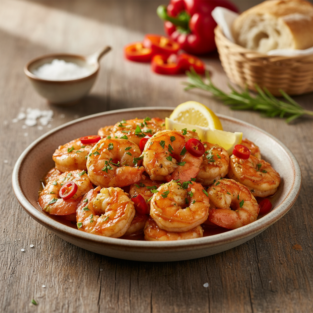 Mahlased krevetid tšilli ja küüslauguga: kiire õhtusöök