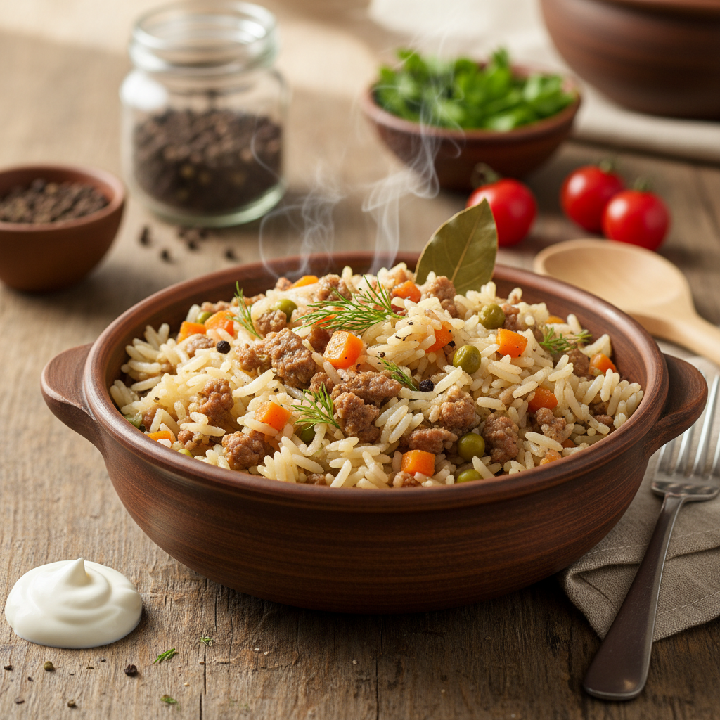Maitsev riis hakklihaga: kiire ja lihtne argiroog