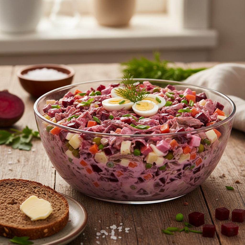 Klassikaline punane lihasalat: parim retsept pühadelauale