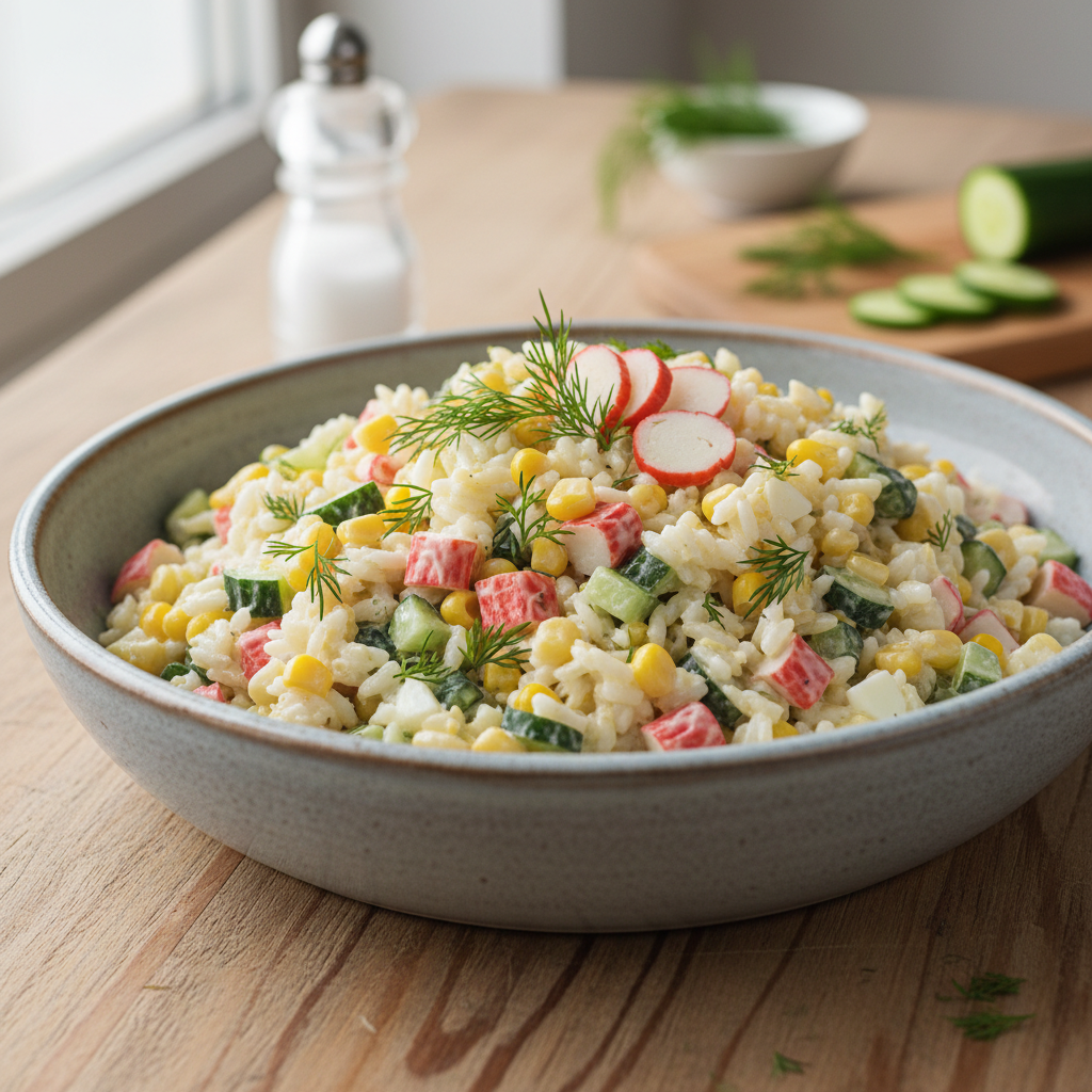 Klassikaline riisi-makrasalat: soodne ja maitsev retsept