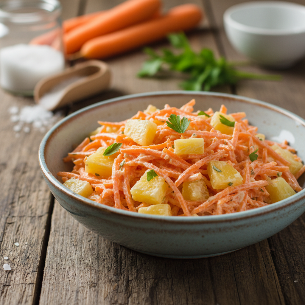 Mahlane porgandi-ananassisalat: kiire lisand iga prae juurde