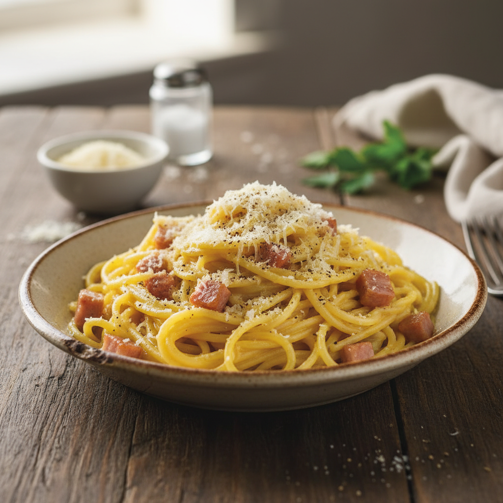 Pasta carbonara saladus: nipp täiuslikuks kreemisuseks