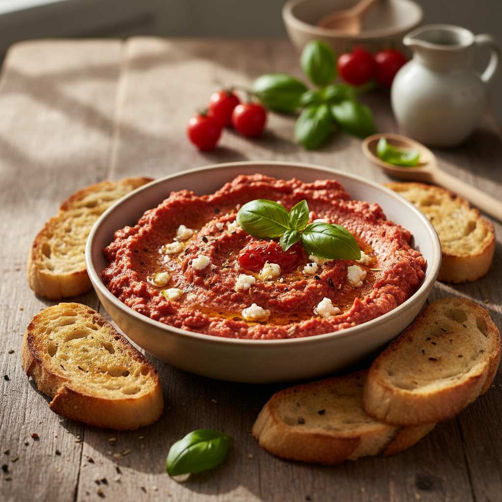 Lihtne feta-tomati-määre: suupiste, mis valmib minutitega