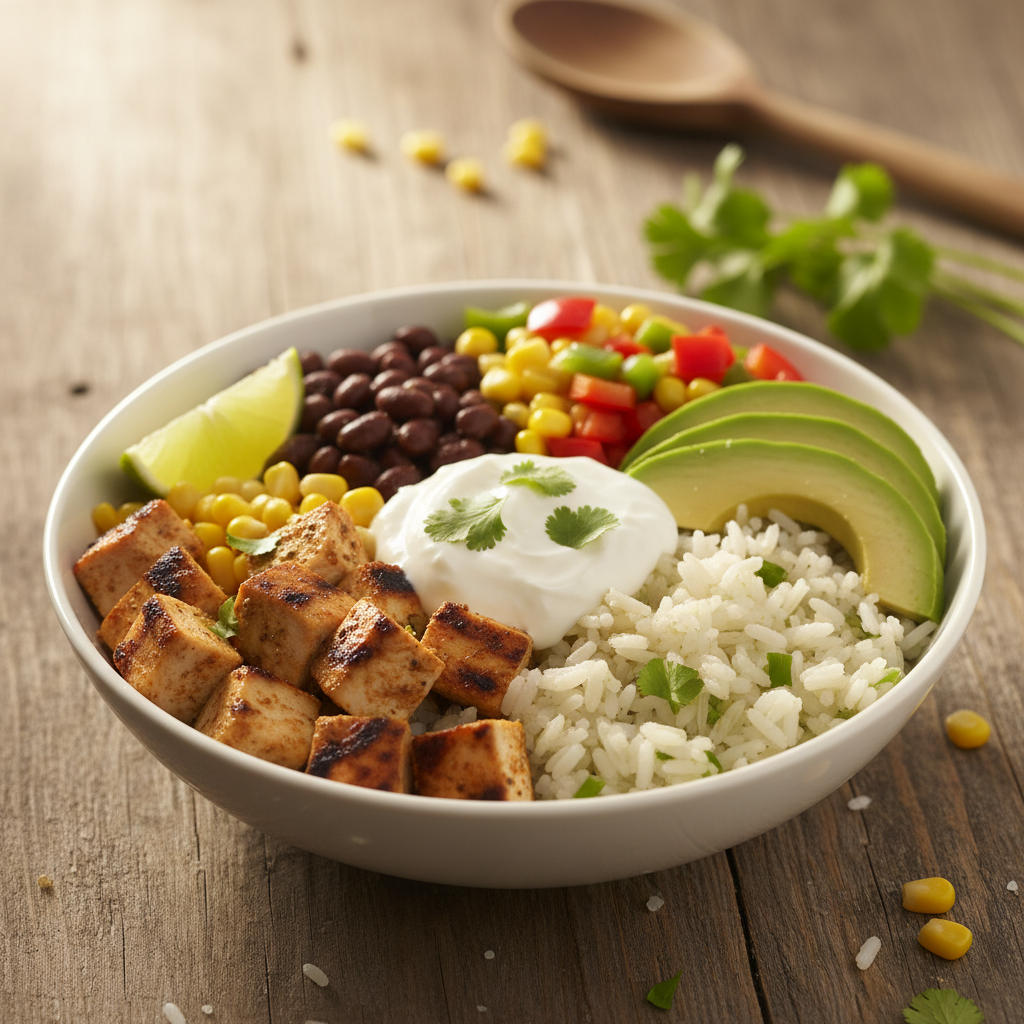 Lihtne kanaga burrito bowl: tervislik õhtusöök 15 minutiga