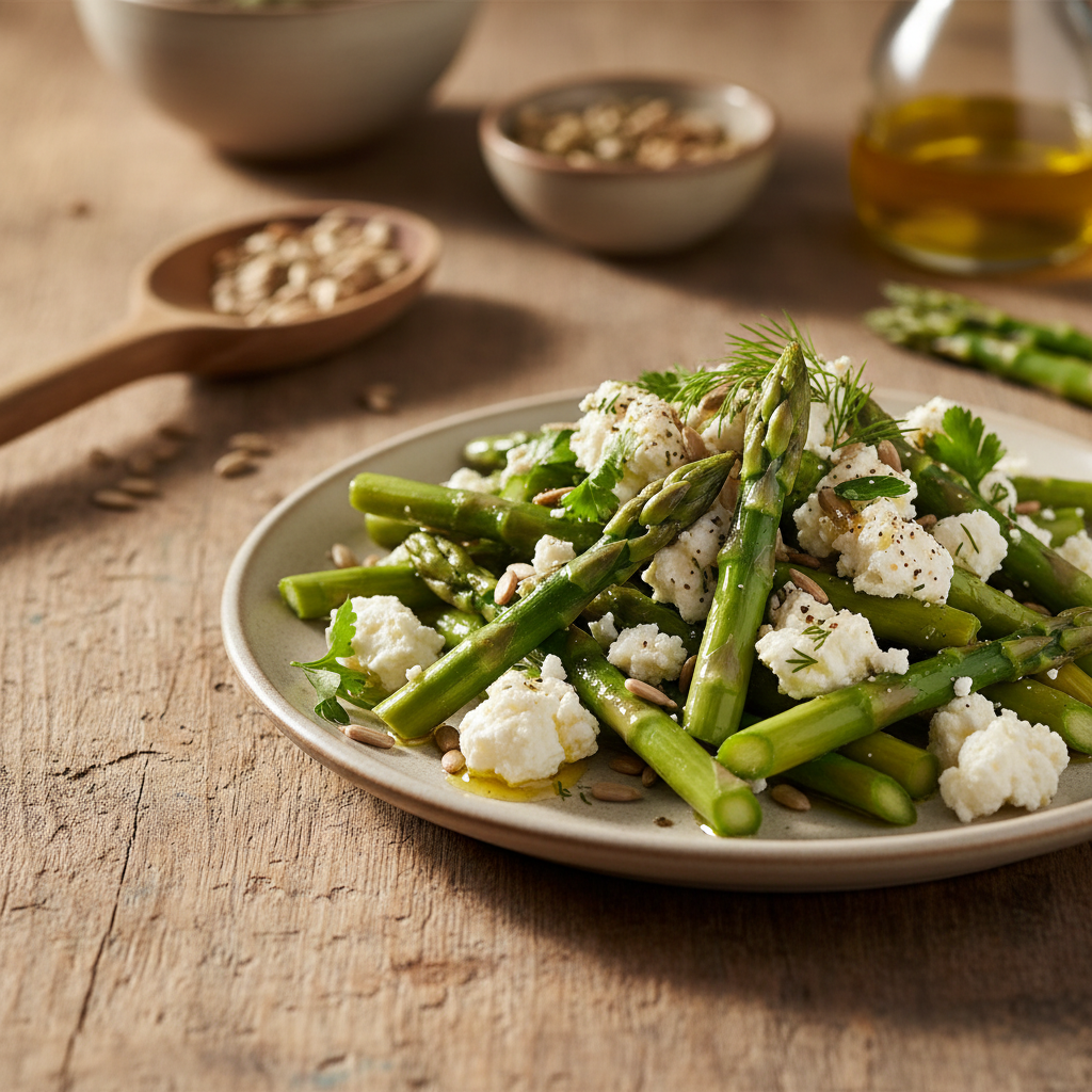 Lihtne sparglisalat fetajuustuga – suvine retsept