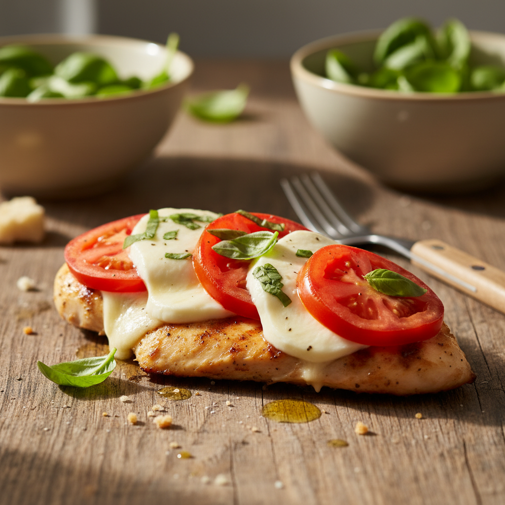 Mahlane kanafilee mozzarella ja tomatiga – kiire retsept