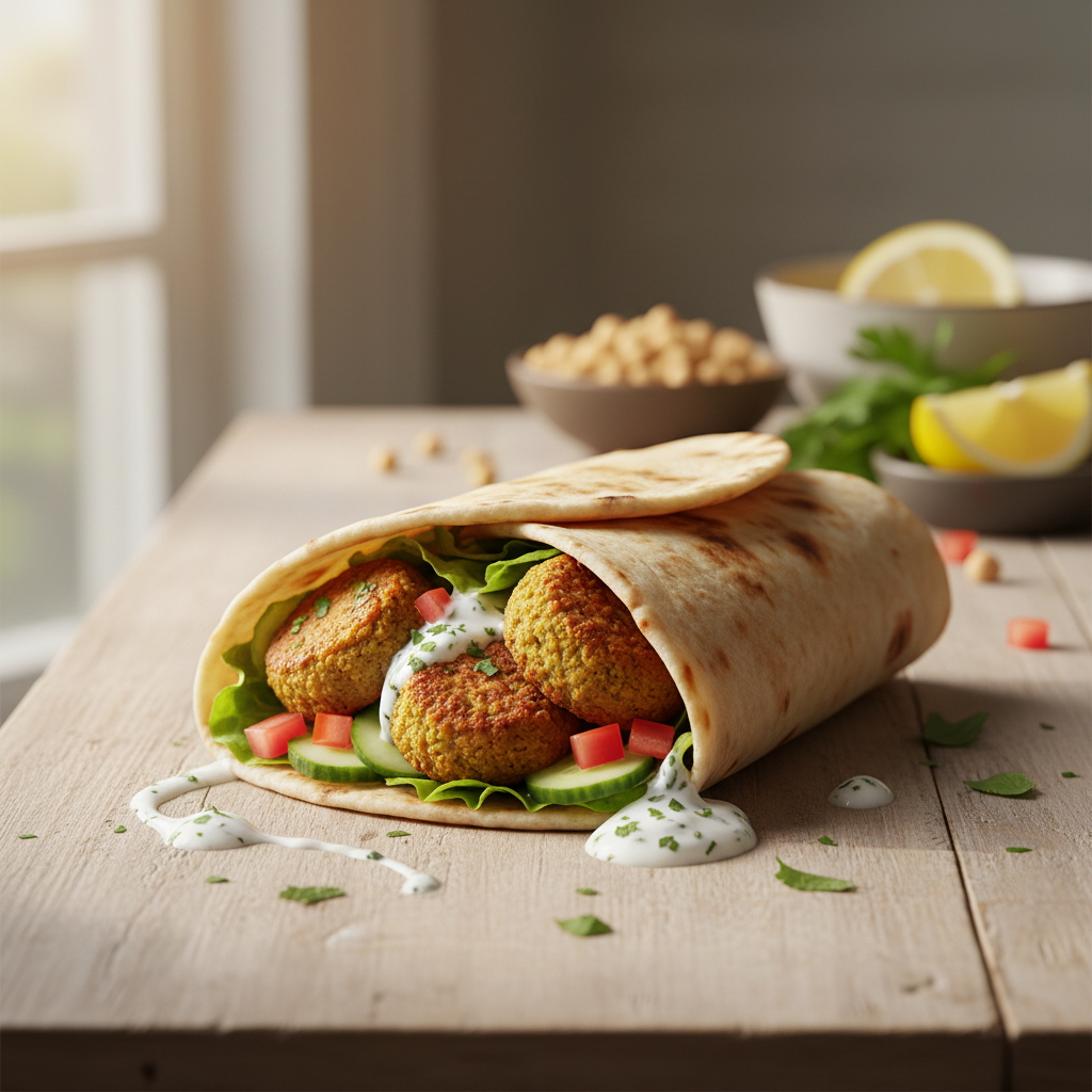Parim falafeli-wrap jogurtikastmega: lihtne retsept