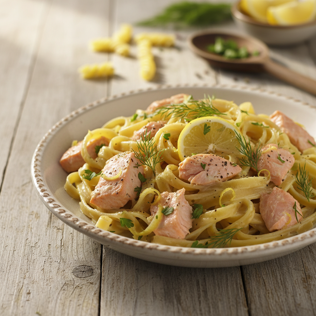Retsept: kreemjas lõhe-sidrunipasta valmib loetud minutitega