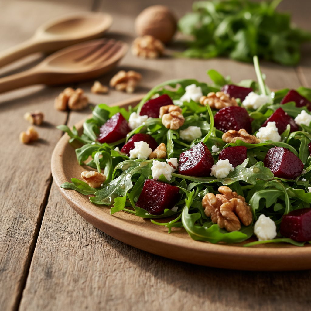 Retsept: maitsev peedisalat rukola ja pähklitega